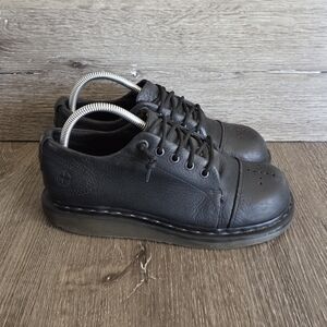 Dr. Martens Celia Vintage Black Leather Perforated Chunky Oxfords Size 8